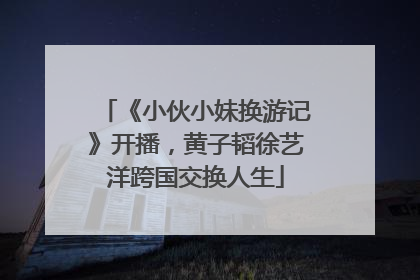 《小伙小妹换游记》开播，黄子韬徐艺洋跨国交换人生