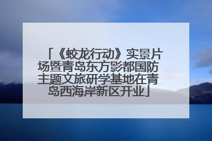《蛟龙行动》实景片场暨青岛东方影都国防主题文旅研学基地在青岛西海岸新区开业