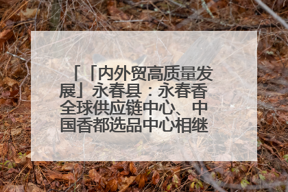 「内外贸高质量发展」永春县：永春香全球供应链中心、中国香都选品中心相继运营——一根香“点燃”百亿产业