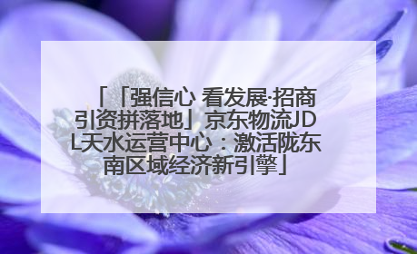 「强信心 看发展·招商引资拼落地」京东物流JDL天水运营中心：激活陇东南区域经济新引擎