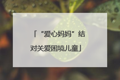 “爱心妈妈”结对关爱困境儿童