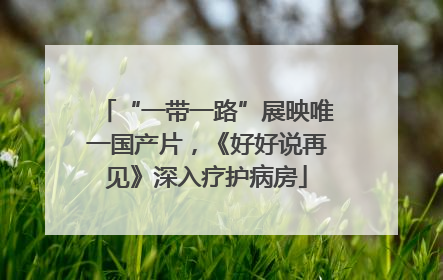 “一带一路”展映唯一国产片，《好好说再见》深入疗护病房