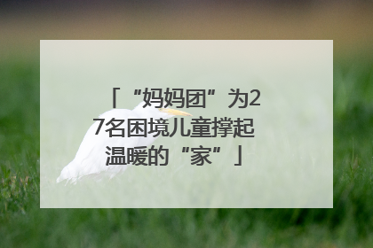 “妈妈团”为27名困境儿童撑起温暖的“家”