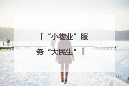 “小物业”服务“大民生”