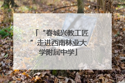 “春城兴教工匠”走进西南林业大学附属中学