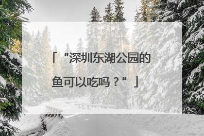 “深圳东湖公园的鱼可以吃吗？”