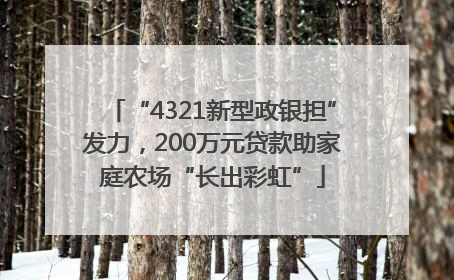 “4321新型政银担”发力，200万元贷款助家庭农场“长出彩虹”