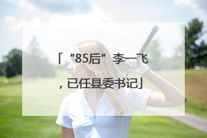 “85后”李一飞，已任县委书记