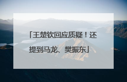 王楚钦回应质疑！还提到马龙、樊振东
