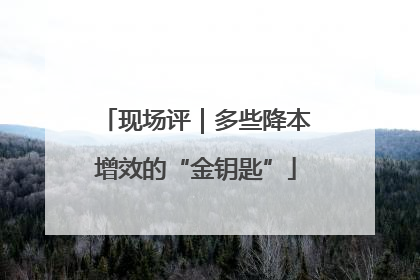 现场评｜多些降本增效的“金钥匙”