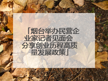 烟台举办民营企业家记者见面会 分享创业历程高质量发展政策