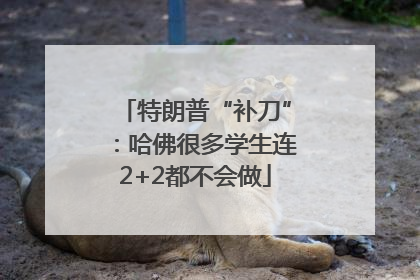 特朗普“补刀”：哈佛很多学生连2+2都不会做