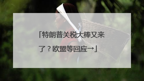 特朗普关税大棒又来了？欧盟等回应→