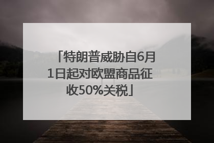 特朗普威胁自6月1日起对欧盟商品征收50%关税