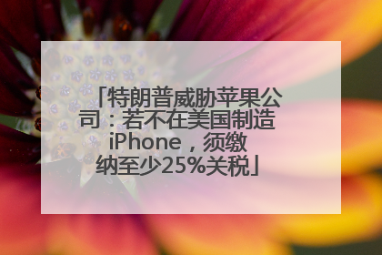 特朗普威胁苹果公司：若不在美国制造iPhone，须缴纳至少25%关税