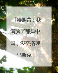 特朗普：我满脑子都是中国，没空搭理马斯克
