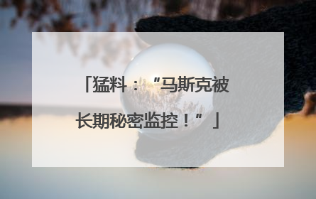 猛料：“马斯克被长期秘密监控！”