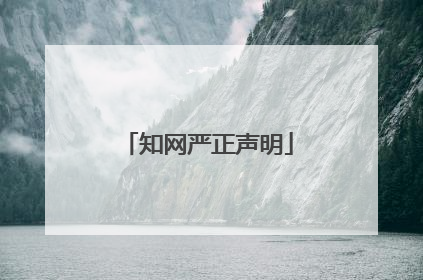 知网严正声明