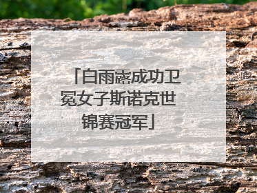 白雨露成功卫冕女子斯诺克世锦赛冠军