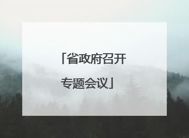 省政府召开专题会议