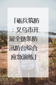砺兵筑防：义乌市开展全链条防汛防台综合应急演练