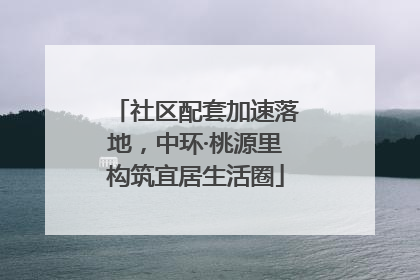 社区配套加速落地，中环·桃源里构筑宜居生活圈
