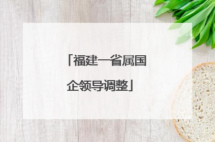 福建一省属国企领导调整