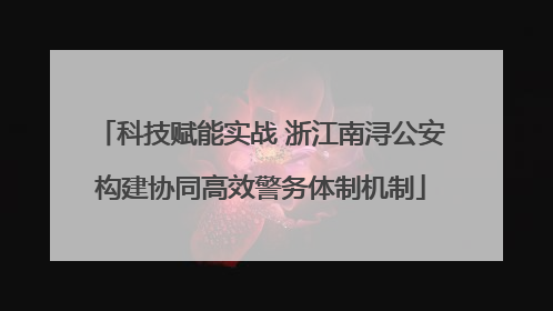 科技赋能实战 浙江南浔公安构建协同高效警务体制机制