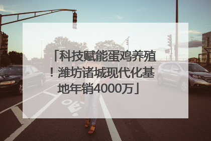 科技赋能蛋鸡养殖！潍坊诸城现代化基地年销4000万