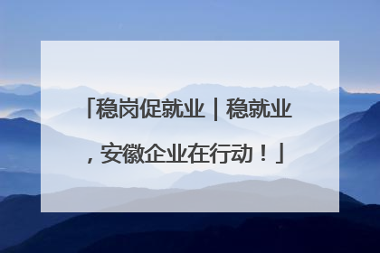 稳岗促就业｜稳就业，安徽企业在行动！
