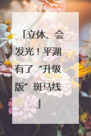 立体、会发光！平湖有了“升级版”斑马线