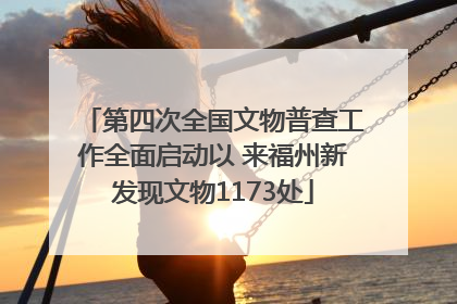 第四次全国文物普查工作全面启动以 来福州新发现文物1173处