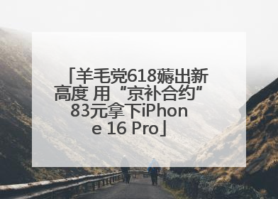 羊毛党618薅出新高度 用“京补合约”83元拿下iPhone 16 Pro