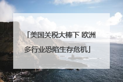 美国关税大棒下 欧洲多行业恐陷生存危机