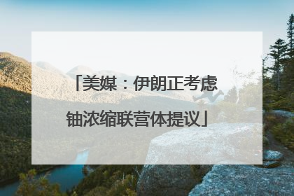 美媒：伊朗正考虑铀浓缩联营体提议