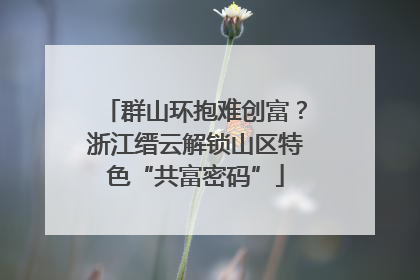 群山环抱难创富？浙江缙云解锁山区特色“共富密码”