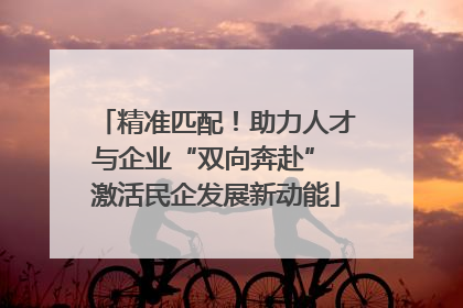 精准匹配！助力人才与企业“双向奔赴” 激活民企发展新动能