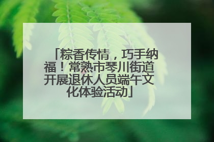 粽香传情，巧手纳福！常熟市琴川街道开展退休人员端午文化体验活动