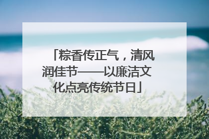 粽香传正气，清风润佳节——以廉洁文化点亮传统节日