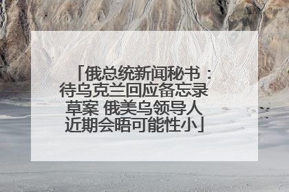 俄总统新闻秘书：待乌克兰回应备忘录草案 俄美乌领导人近期会晤可能性小