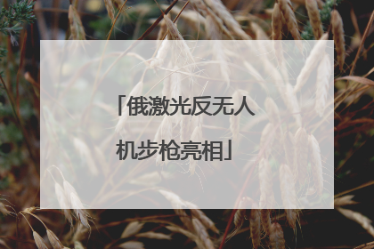 俄激光反无人机步枪亮相