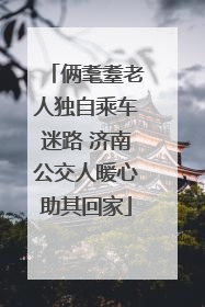 俩耄耋老人独自乘车迷路 济南公交人暖心助其回家