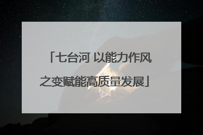 七台河 以能力作风之变赋能高质量发展