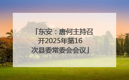 东安：唐何主持召开2025年第16次县委常委会会议