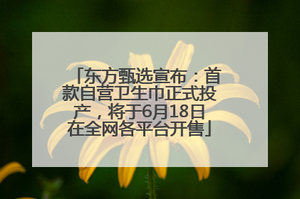 东方甄选宣布：首款自营卫生巾正式投产，将于6月18日在全网各平台开售