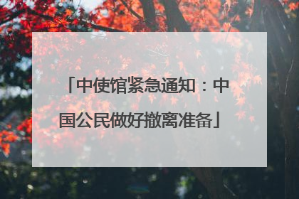 中使馆紧急通知：中国公民做好撤离准备