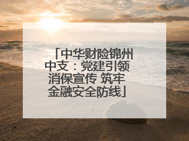 中华财险锦州中支：党建引领消保宣传 筑牢金融安全防线