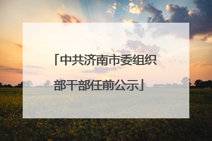 中共济南市委组织部干部任前公示
