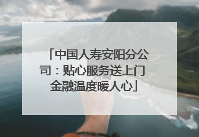中国人寿安阳分公司：贴心服务送上门 金融温度暖人心