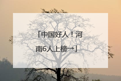中国好人！河南6人上榜→